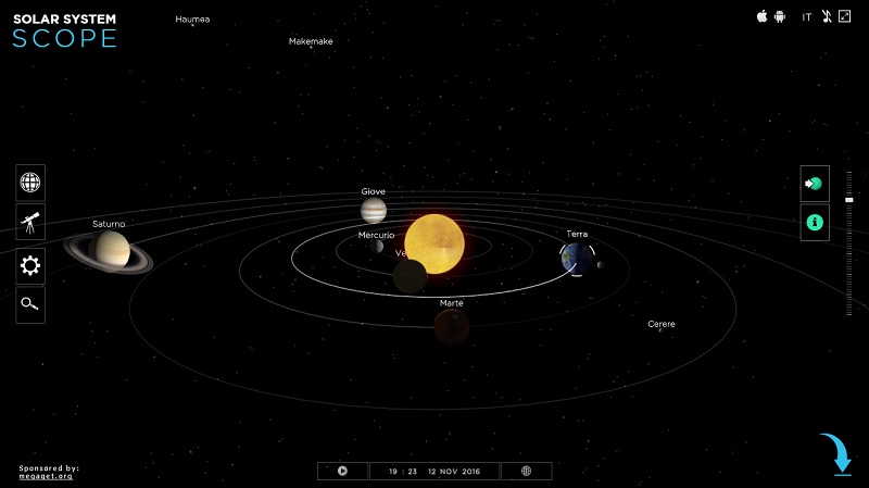Esplora virtualmente il sistema solare
